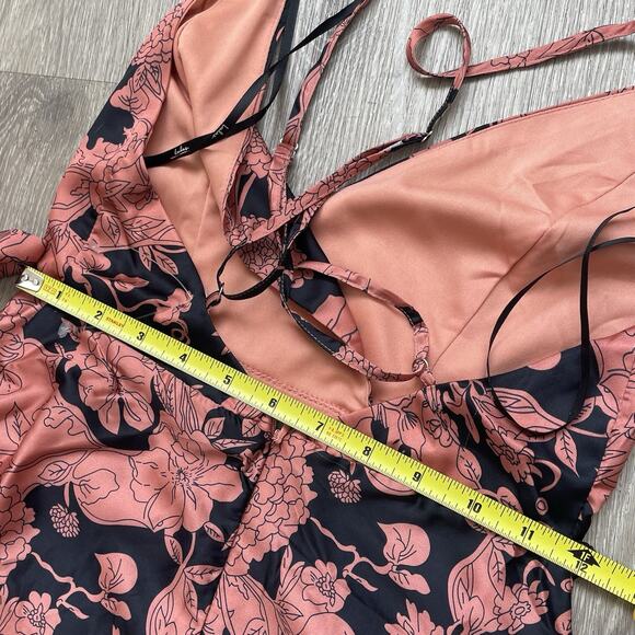 Lulus Tea Garden Floral Maxi Slip Dress XS Rusty Rose Flowy Boho Indie Feminine - Picture 2 of 6